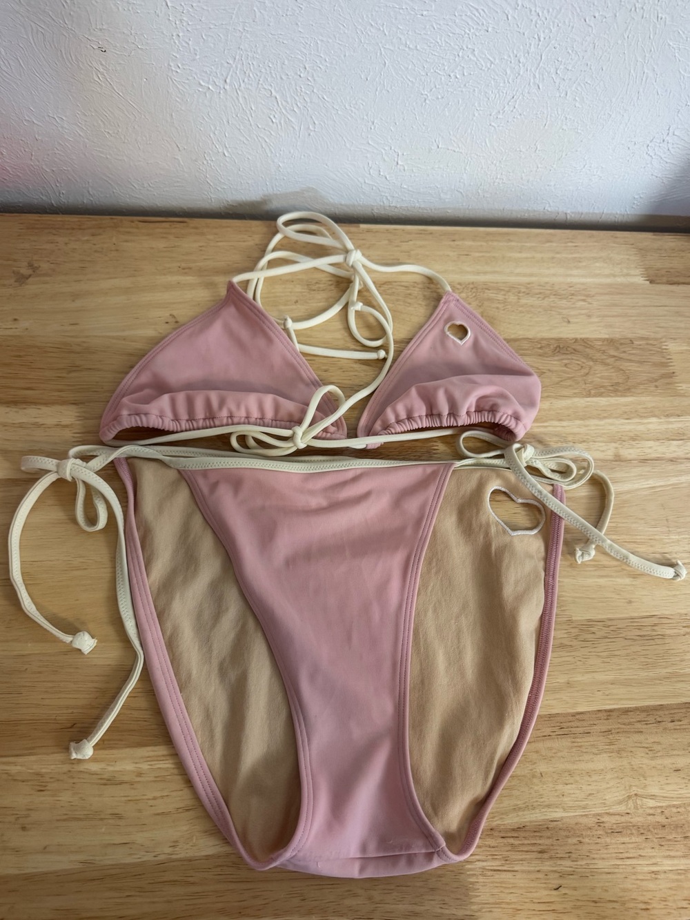 Vintage Victorias Secret Pink Tanning Hearts String Bikini